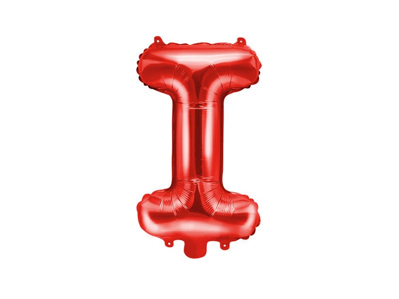 Folie Ballon Letter I Rood Leeg 35cm van Partydeco koop je bij Partywinkel
