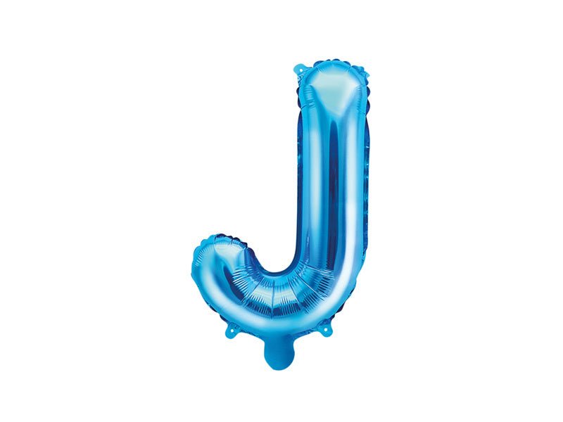 Folie Ballon Letter J Blauw Leeg 35cm van Partydeco koop je bij Partywinkel