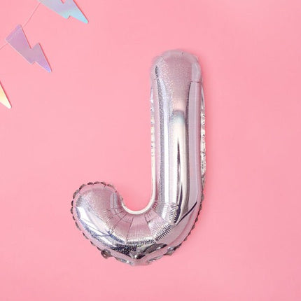 Folie Ballon Letter J Holografisch Leeg 35cm van Partydeco koop je bij Partywinkel
