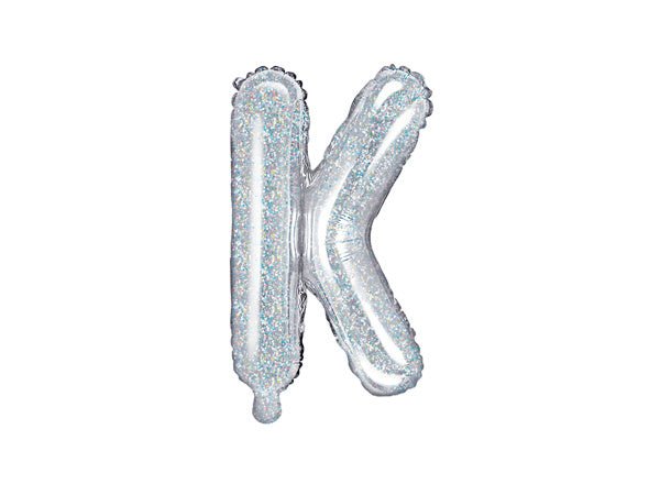 Folie Ballon Letter K Holografisch Leeg 35cm van Partydeco koop je bij Partywinkel