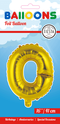 Folie Ballon Letter O Goud 41cm met Rietje van WeFiesta koop je bij Partywinkel