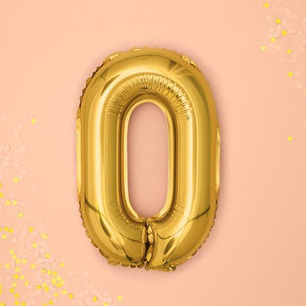 Folie Ballon Letter O Goud Leeg 35cm van Partydeco koop je bij Partywinkel