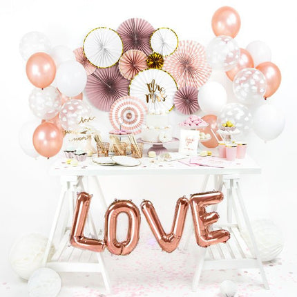 Folie Ballon Letter O Rose Goud Leeg 35cm van Partydeco koop je bij Partywinkel