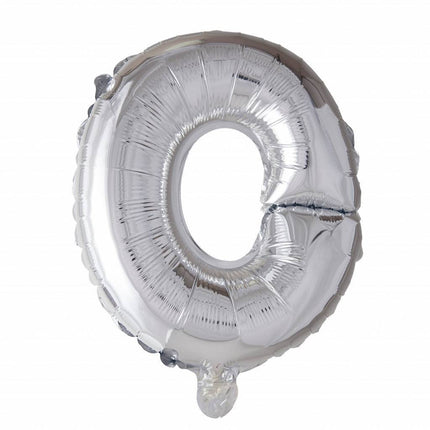 Folie Ballon Letter O Zilver 41cm met Rietje van WeFiesta koop je bij Partywinkel