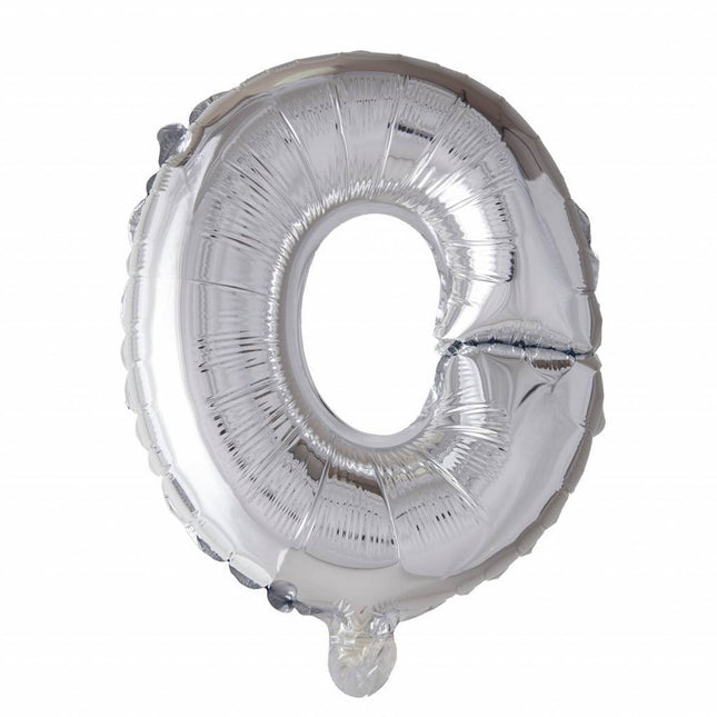 Folie Ballon Letter O Zilver 41cm met Rietje van WeFiesta koop je bij Partywinkel