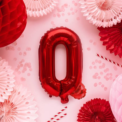 Folie Ballon Letter Q Rood Leeg 35cm van Partydeco koop je bij Partywinkel