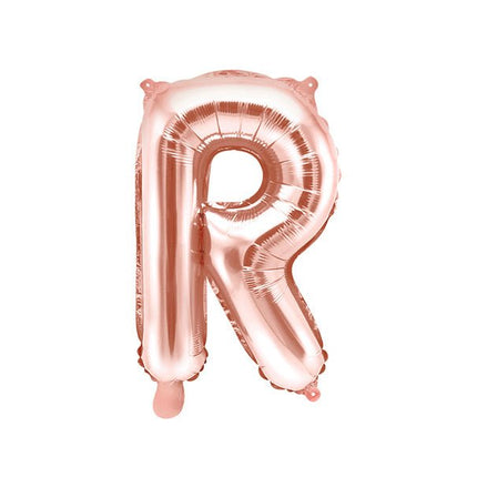Folie Ballon Letter R Rose Goud Leeg 35cm van Partydeco koop je bij Partywinkel