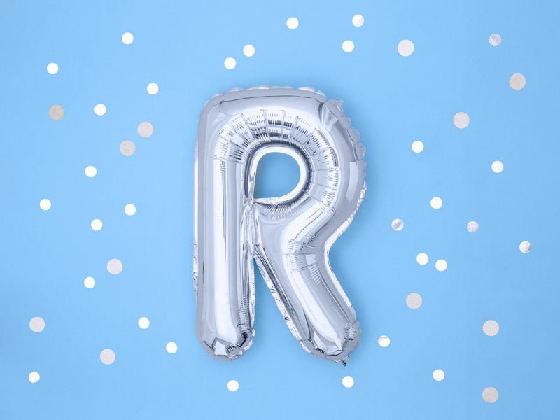 Folie Ballon Letter R Zilver Leeg 35cm van Partydeco koop je bij Partywinkel