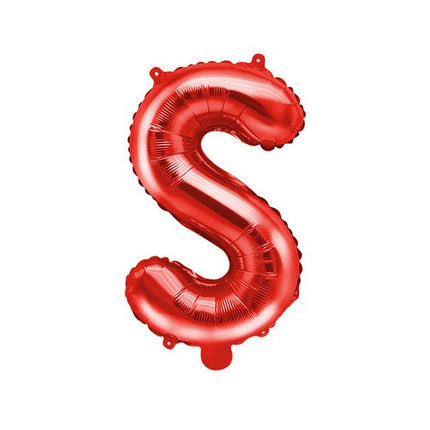 Folie Ballon Letter S Rood Leeg 35cm van Partydeco koop je bij Partywinkel