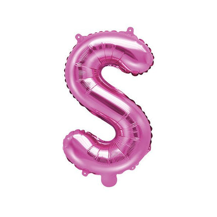 Folie Ballon Letter S Roze Leeg 35cm van Partydeco koop je bij Partywinkel