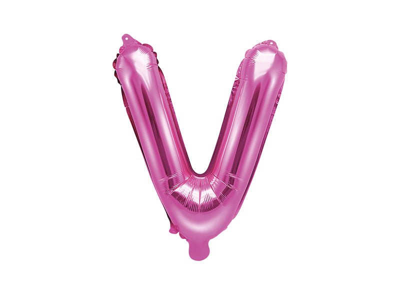 Folie Ballon Letter V Roze Leeg 35cm van Partydeco koop je bij Partywinkel