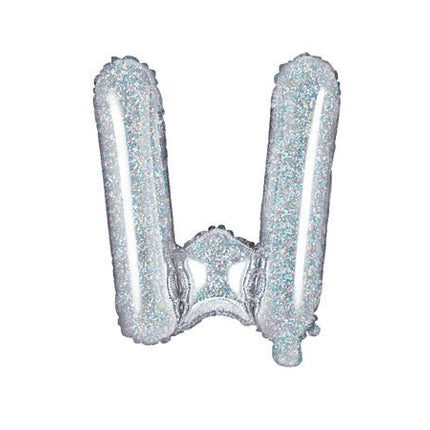Folie Ballon Letter W Holografisch Leeg 35cm van Partydeco koop je bij Partywinkel