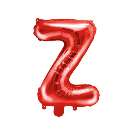 Folie Ballon Letter Z Rood Leeg 35cm van Partydeco koop je bij Partywinkel