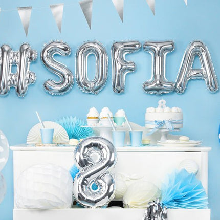 Folie Ballon Letter  Zilver Leeg 35cm van Partydeco koop je bij Partywinkel