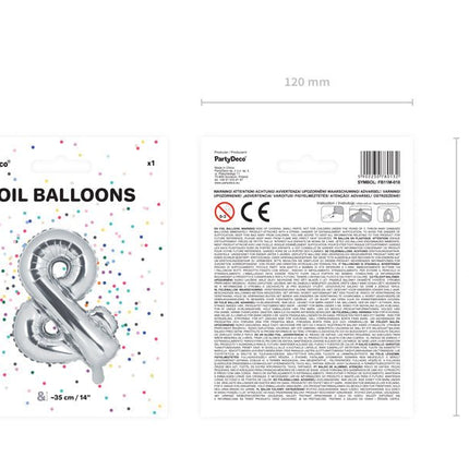 Folie Ballon Letter & Zilver Leeg 35cm van Partydeco koop je bij Partywinkel