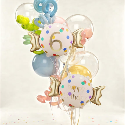 Folie Helium Ballon 6 Jaar Snoep 61cm Leeg van Partydeco koop je bij Partywinkel
