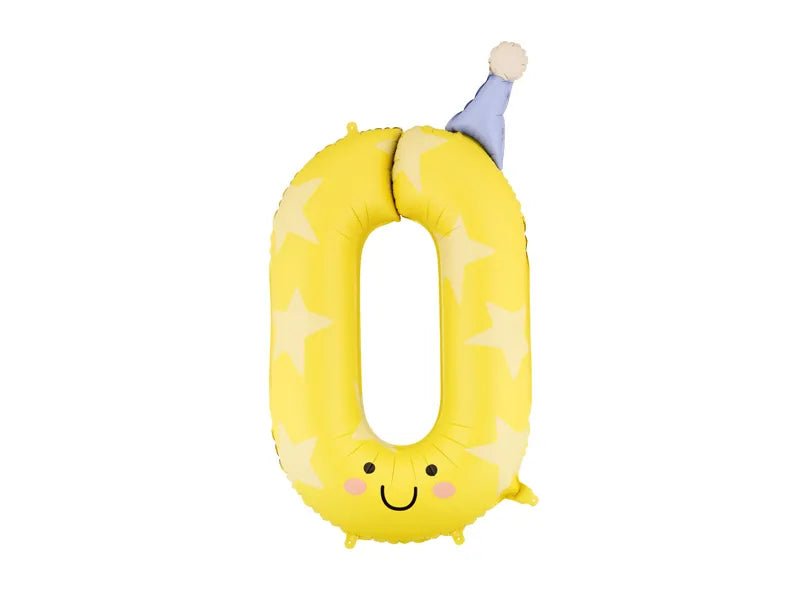 Folieballon Cijfer ''0'', 86 cm, geel van Partydeco koop je bij Partywinkel