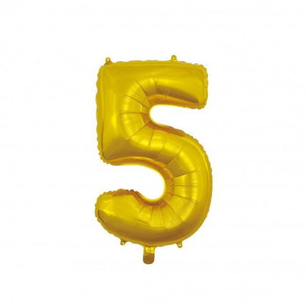 Folieballon Cijfer 5 Goud 66cm van WeFiesta koop je bij Partywinkel