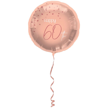Folieballon Elegant Lush Blush 60 Jaar - 45cm van Folat koop je bij Partywinkel