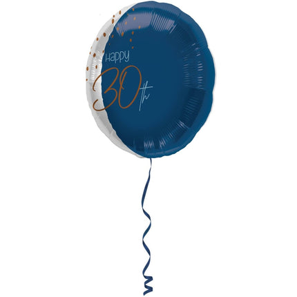 Folieballon Elegant True Blue 30 Jaar - 45cm van Folat koop je bij Partywinkel