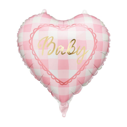 Folieballon hart Baby, 35 cm, lichtroze van Partydeco koop je bij Partywinkel