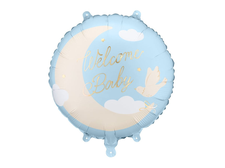 Folieballon ‘Welkom thuis’, 35 x 35 cm, lichtblauw van Partydeco koop je bij Partywinkel
