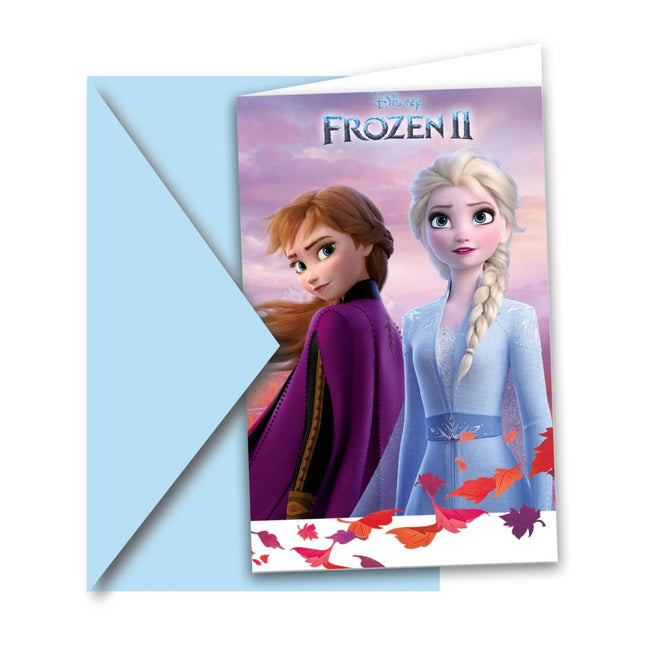 Frozen 2 Uitnodigingen 14cm 6st van Procos koop je bij Partywinkel