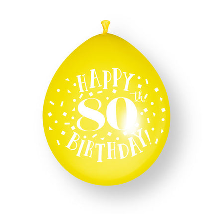 10ct Happy 80th Birthday 23cm Latex Balloons