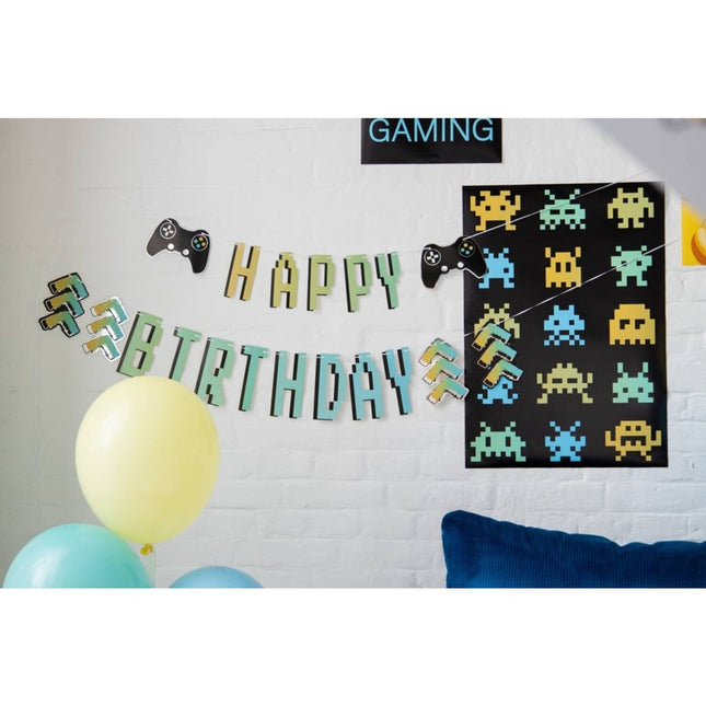 Gaming Party Letterslinger Happy Birthday 1,50m van Folat koop je bij Partywinkel
