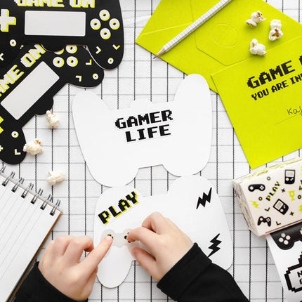 Gaming Party Uitnodigingen 16cm 6st van Partydeco koop je bij Partywinkel