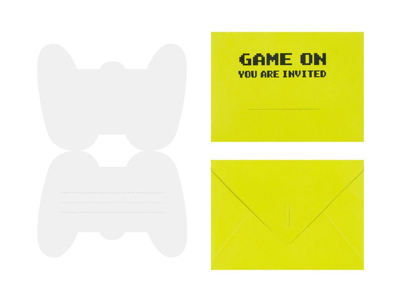 Gaming Party Uitnodigingen 16cm 6st van Partydeco koop je bij Partywinkel