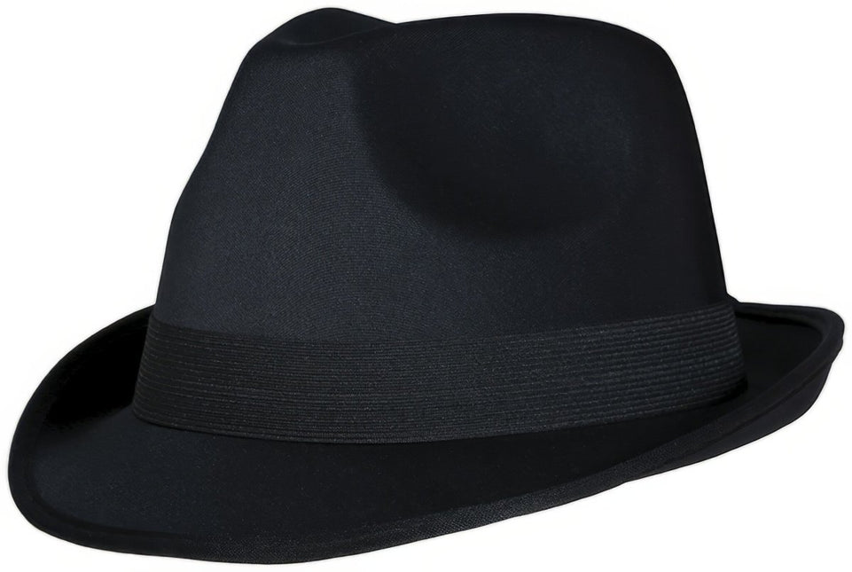 Gangster Hoed Zwart Met Band van Fiestas Guirca koop je bij Partywinkel