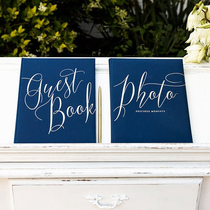 Gastenboek Blauw 24,5cm van Partydeco koop je bij Partywinkel