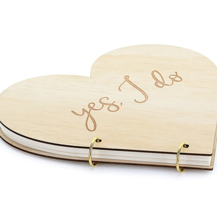 Gastenboek Hart Yes I Do Hout van Partydeco koop je bij Partywinkel