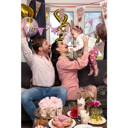 Geboorte Bekers Hello Girl Papier 210ml 10st van Boland koop je bij Partywinkel