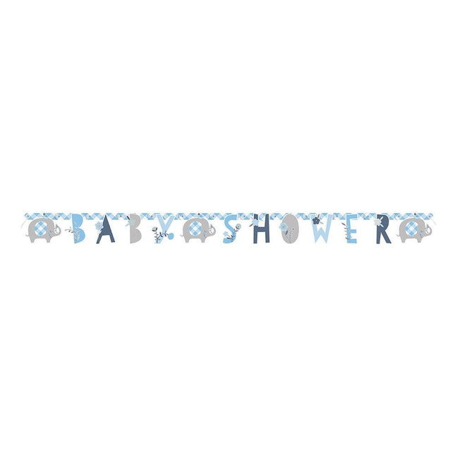 Geboorte Letterslinger Baby Shower Blauw 1,65m van Unique koop je bij Partywinkel