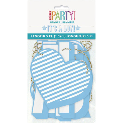 Geboorte Letterslinger It's A Boy 1,58m van Unique koop je bij Partywinkel