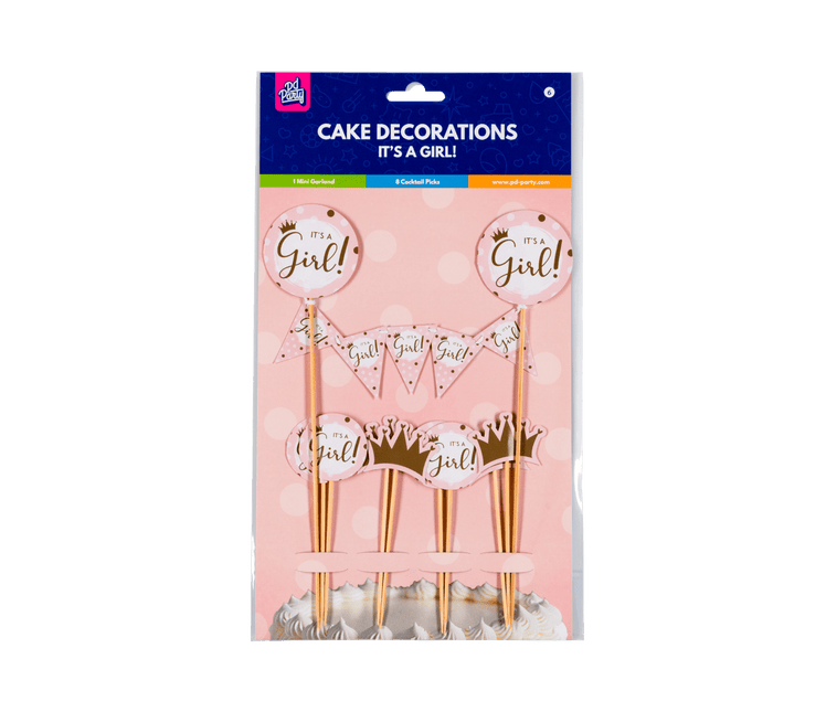 Geboorte Taarttopper Meisje 30cm van Paper Dreams koop je bij Partywinkel