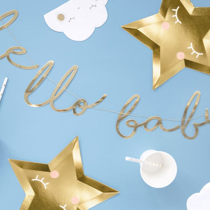Geboorteslinger Hello Baby Goud 70cm van Partydeco koop je bij Partywinkel