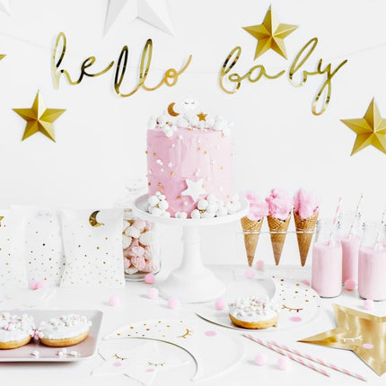 Geboorteslinger Hello Baby Goud 70cm van Partydeco koop je bij Partywinkel