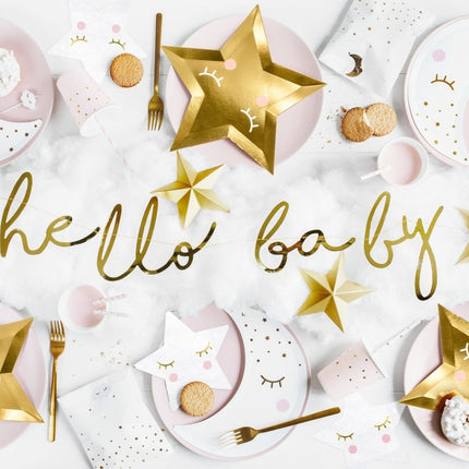 Geboorteslinger Hello Baby Goud 70cm van Partydeco koop je bij Partywinkel
