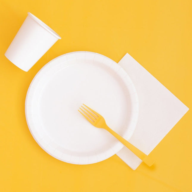 Geel Tafelkleed Plastic 2,74m van Unique koop je bij Partywinkel