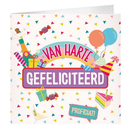 Gefeliciteerd Wenskaart 23cm van Paper Dreams koop je bij Partywinkel