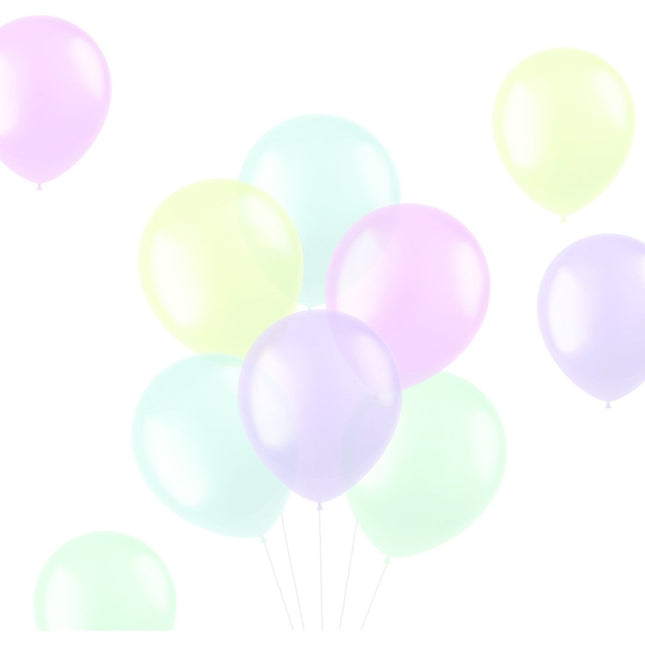 Gekleurde Ballonnen Doorzichtig Pastel 33cm 100st van Folat koop je bij Partywinkel