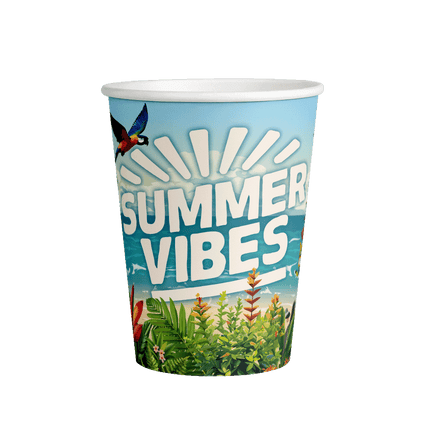 Gekleurde Bekers Summer Vibes 7,5cm 8st van Paper Dreams koop je bij Partywinkel