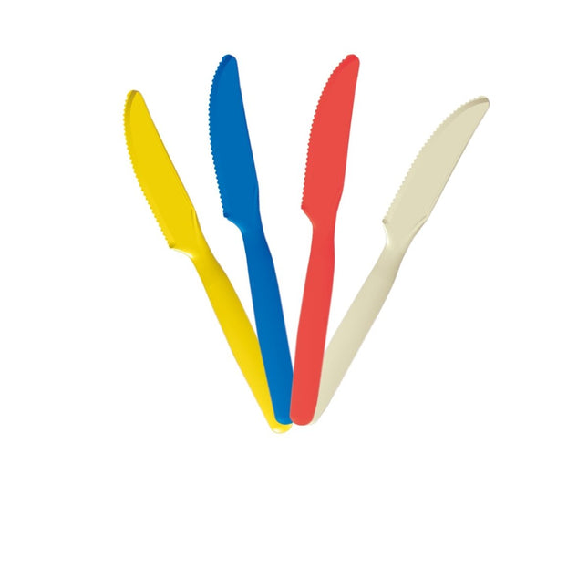 Gekleurde Bestek Messen Herbruikbaar 8st van Procos koop je bij Partywinkel