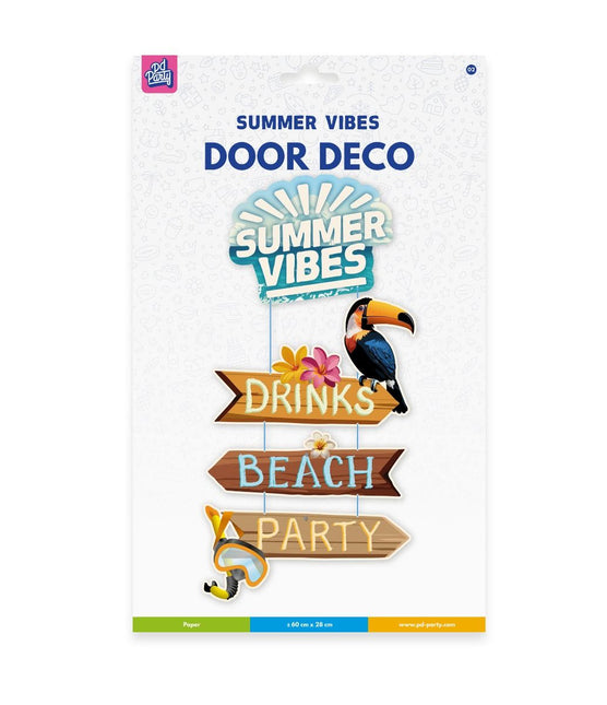Gekleurde Deurbord Summer Vibes 60cm van Paper Dreams koop je bij Partywinkel