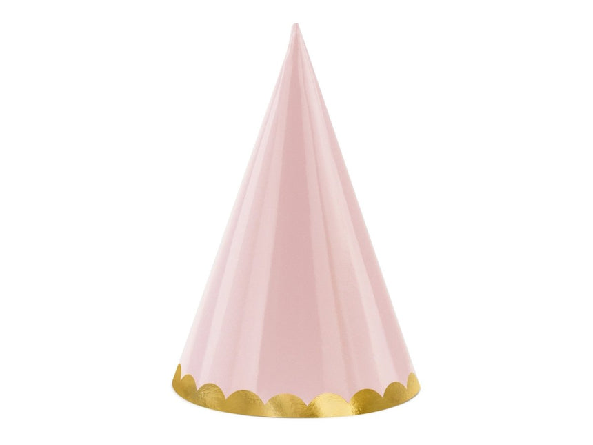 Gekleurde Feesthoedjes Pastel 16cm 6st van Partydeco koop je bij Partywinkel