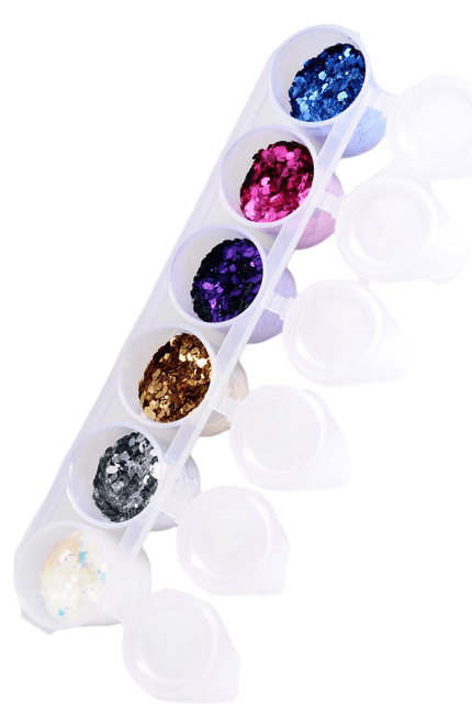 Gekleurde Glitters Glamour Chuncky Mix 6st van Superstar koop je bij Partywinkel