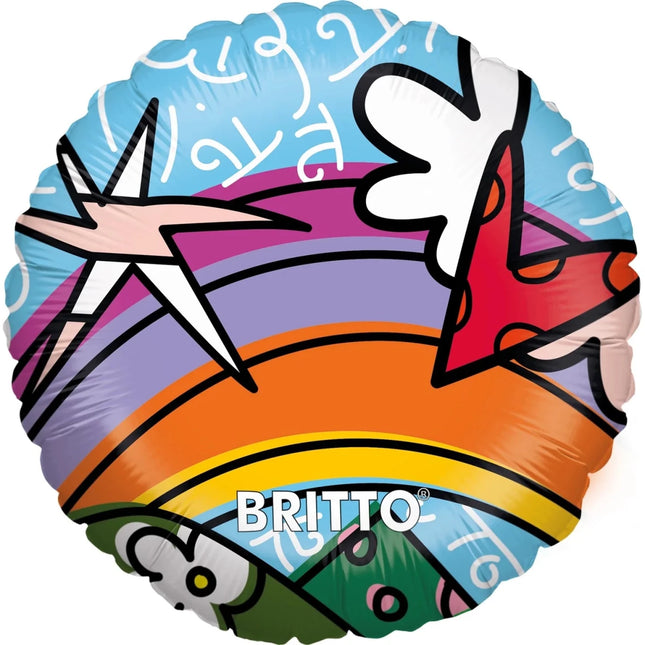 Gekleurde Helium Ballon Britto Rond Leeg 45cm van VDV Benefit koop je bij Partywinkel